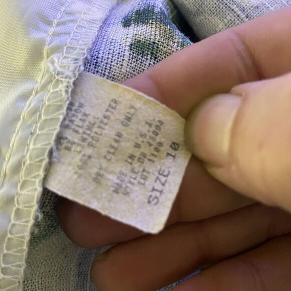 90s Y2K Danielle B Blue Woman 10 Floral Blazer Rayon Flax Cottagecore Career Art - Picture 9 of 10